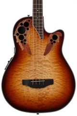 Ovation Celebrity Elite Plus Bass CEB44X-7C Mid-depth Acoustic-Electric - Cognac Burst