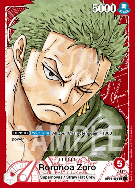 Roronoa Zoro - OP01-001 - L - Alternate Art - Foil - One Piece Card Game  One  Piece Card Game Singles  OP-01 Romance Dawn - Collector's Cache LLC