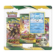 [DEPRECATED] Pokémon TCG: Sword & Shield-Evolving Skies 3 Booster Packs, Eiscue Promo Card & Coin