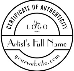 Authenticity Stamp for Original Art Gallery Artist