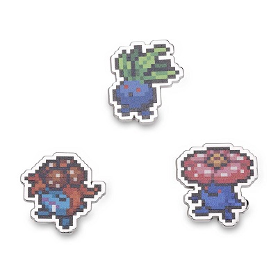 Oddish, Gloom & Vileplume Pokémon Pixel Pins (3-Pack)