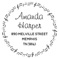 Captivating Inspired by Music Round Return Address Self-inking Stamp