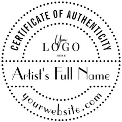 Authenticity Stamp for Original Art Gallery Artist