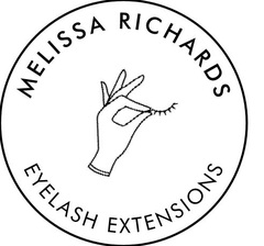 Minimalist Hand and Lashes Circle Logo Rubber Stamp