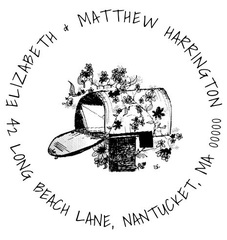 Mailbox Retro Return Address Rubber Stamp