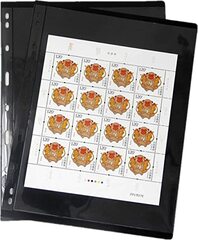 MUDOR Vario Stamp Pages for Stamp Album Binder, 10 Sheet (20 Page) 1 Row Pages for Stamp Collectors, Professional Pack