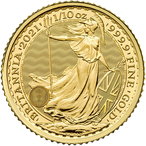 2021 1/10 oz British Gold Britannia Coin (BU)
