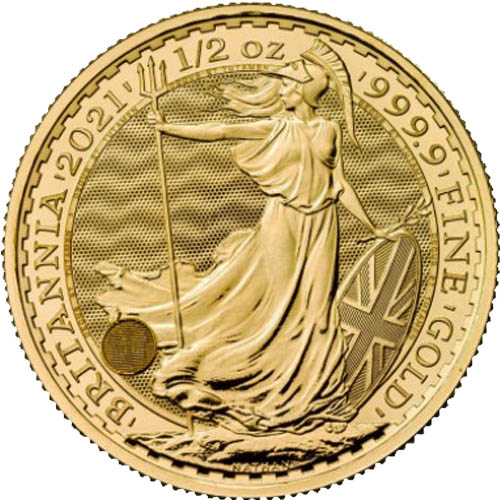 2021 1/2 oz British Gold Britannia Coin (BU)