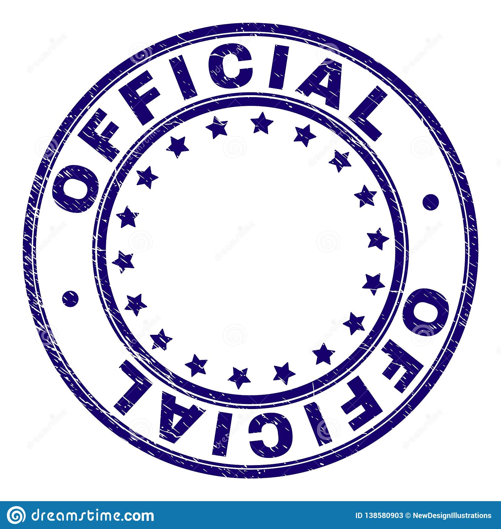 Scratched Textured OFFICIAL Round Stamp Seal