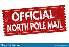 Official north pole mail sign or stamp