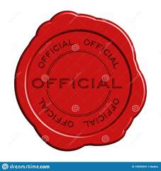 Red official word round wax seal stamp