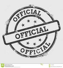Official rubber stamp isolated on white.