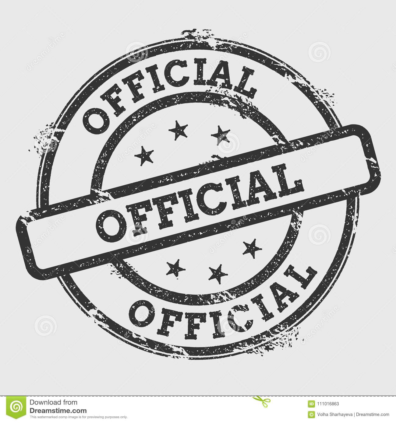 Official rubber stamp isolated on white.