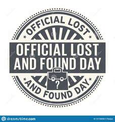 Official Lost and Found Day, rubber stamp
