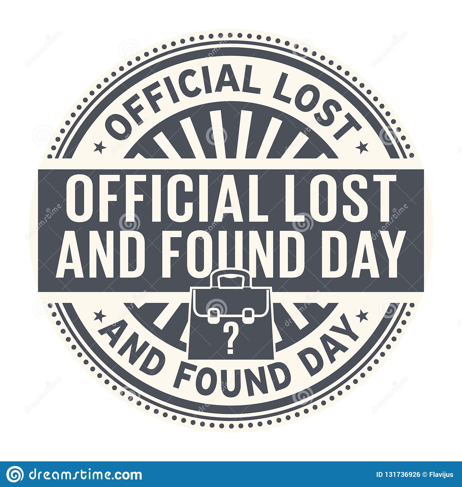 Official Lost and Found Day, rubber stamp