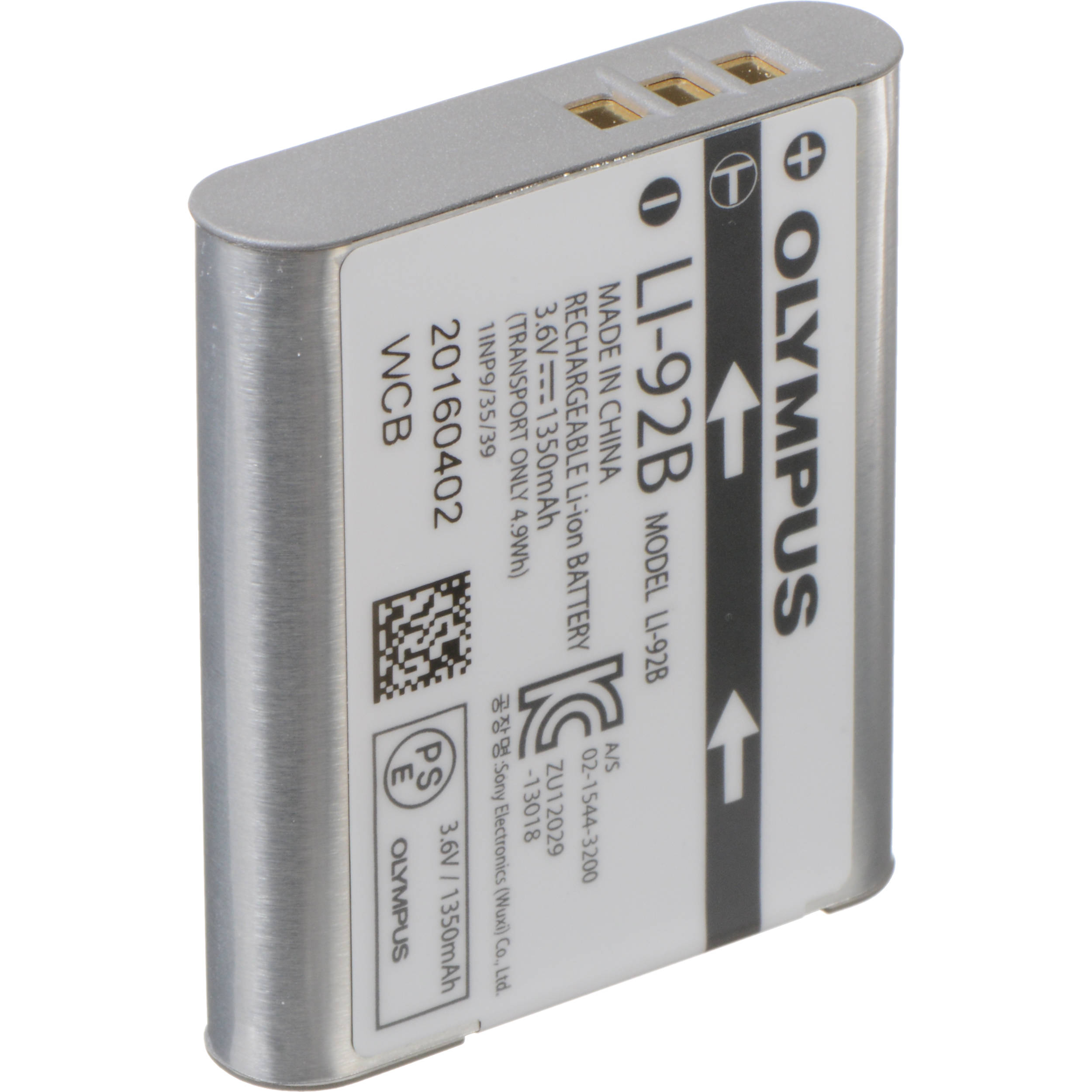 Olympus LI-92B Rechargeable Lithium-Ion Battery (3.6V, 1350mAh)