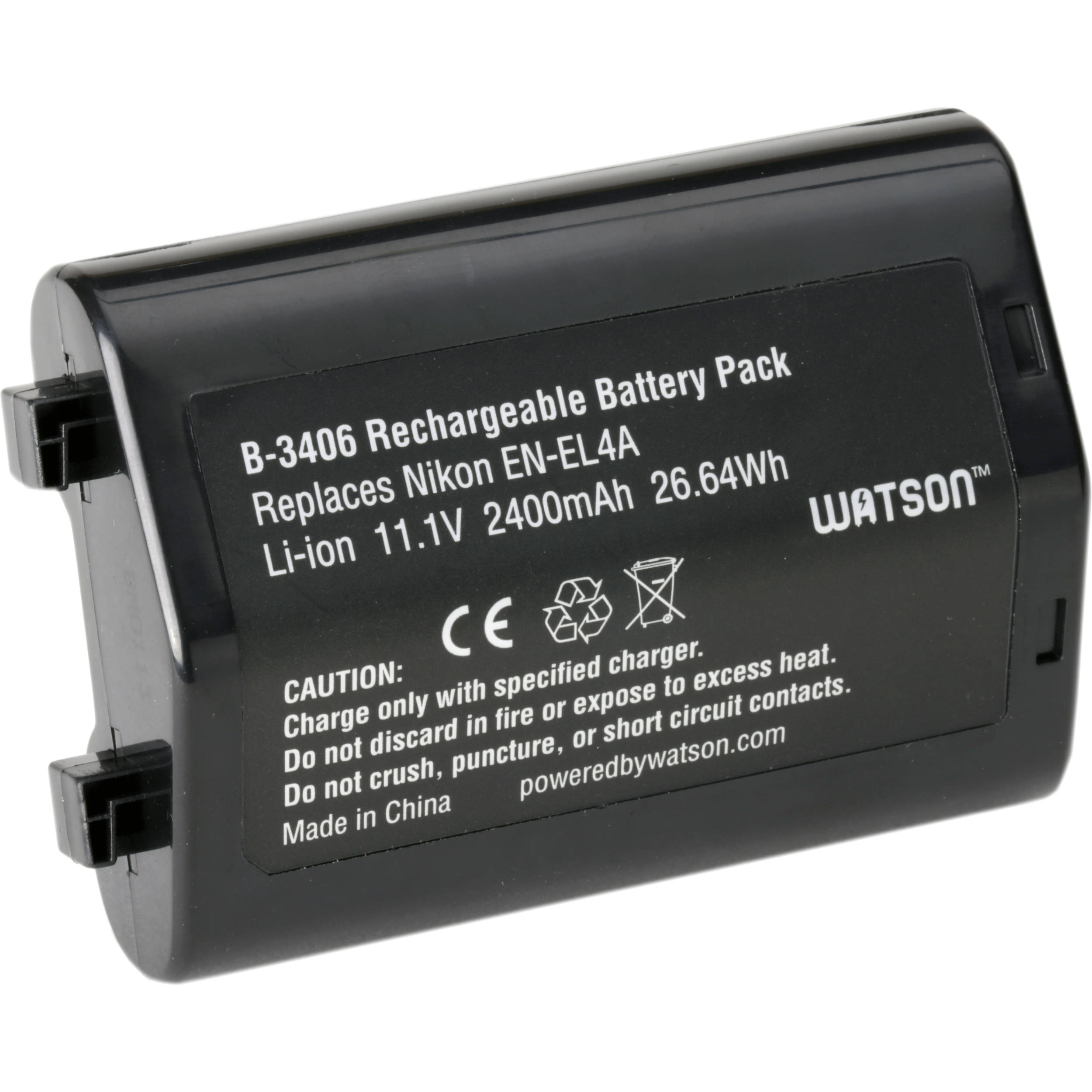 Watson EN-EL4A Lithium-Ion Battery Pack (11.1V, 2400mAh)
