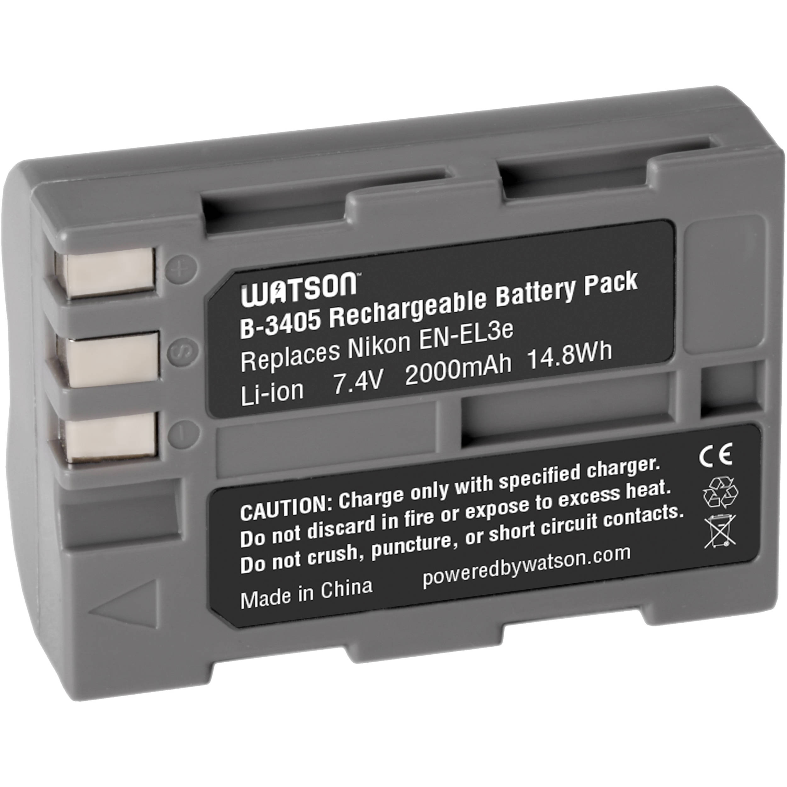 Watson EN-EL3e Lithium-Ion Battery Pack (7.4V, 2000mAh)