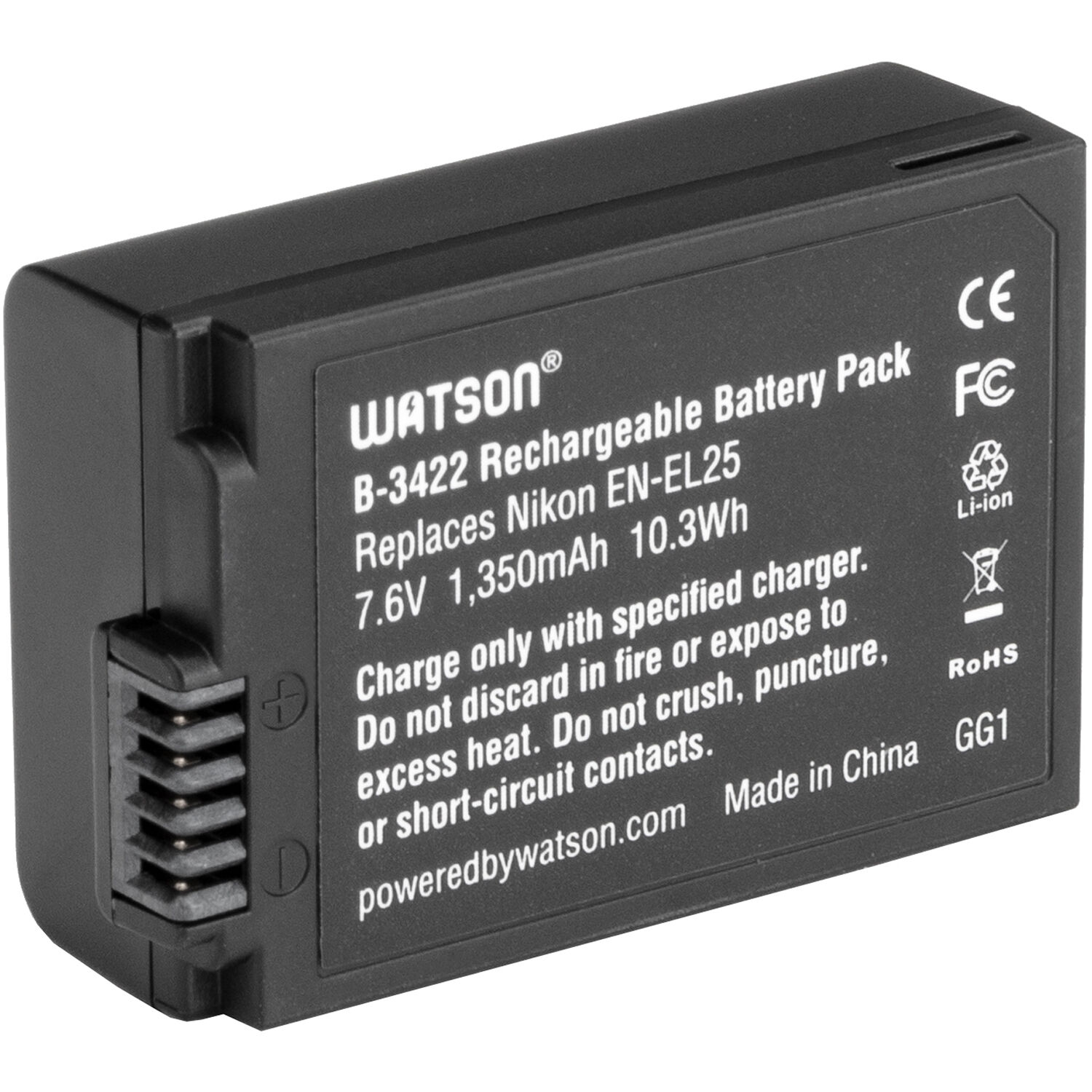 Watson EN-EL25 Lithium-Ion Battery Pack (7.6V, 1350mAh)