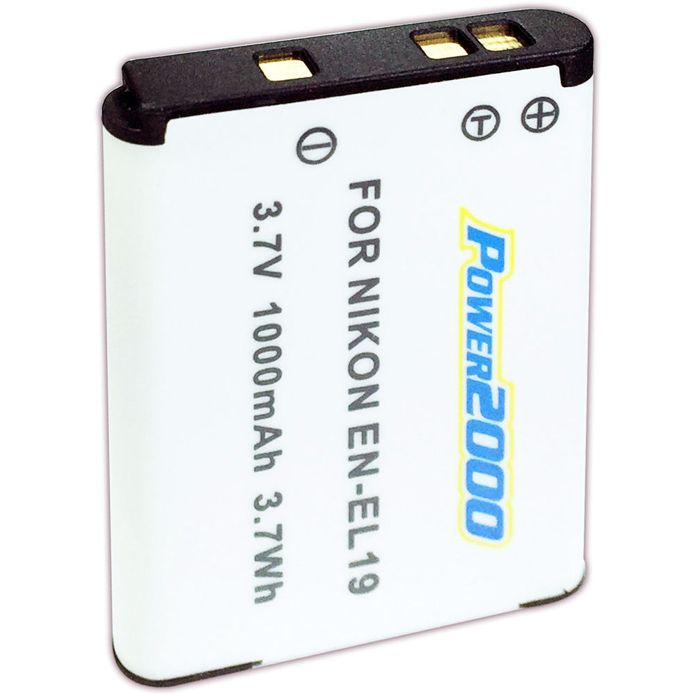 Power2000 EN-EL19 Rechargeable Lithium-Ion Battery Pack (3.7V, 1000mAh)