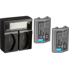 Bescor ENEL18C Battery 2-Pack & Dual Bay Charger Kit for Select Nikon Cameras and Multi-Power Battery Packs