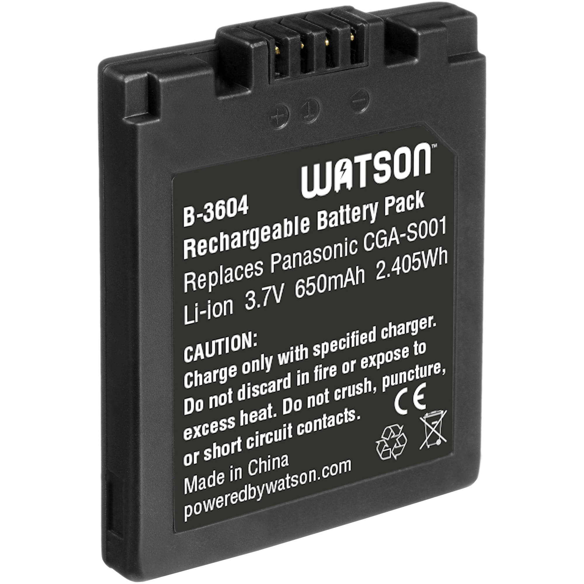 Watson CGA-S001 Rechargeable Battery Pack (3.7V, 650mAh)