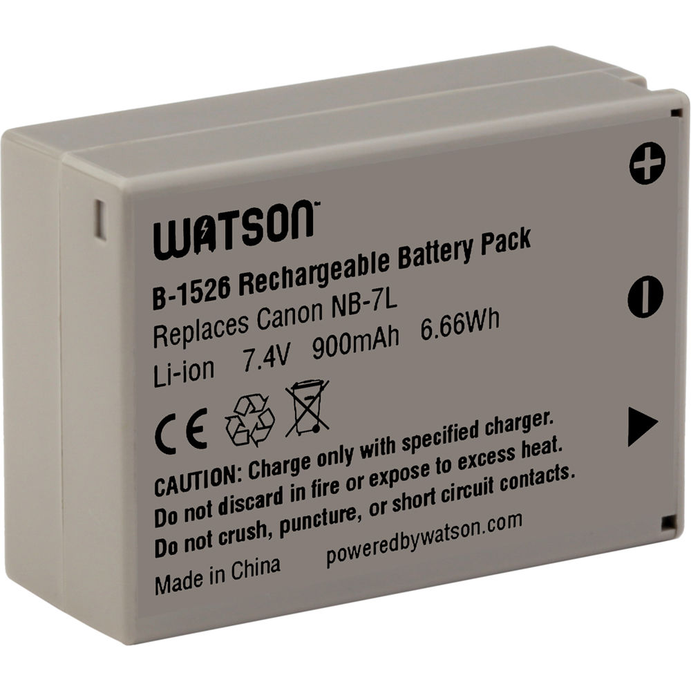 Watson NB-7L Lithium-Ion Battery Pack (7.4V, 900mAh)