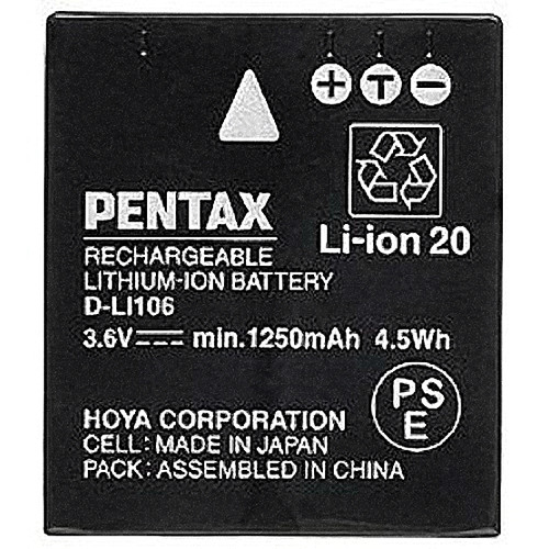 Pentax D-LI106 Rechargeable Lithium-Ion Battery Pack (3.6V, 1250mAh)