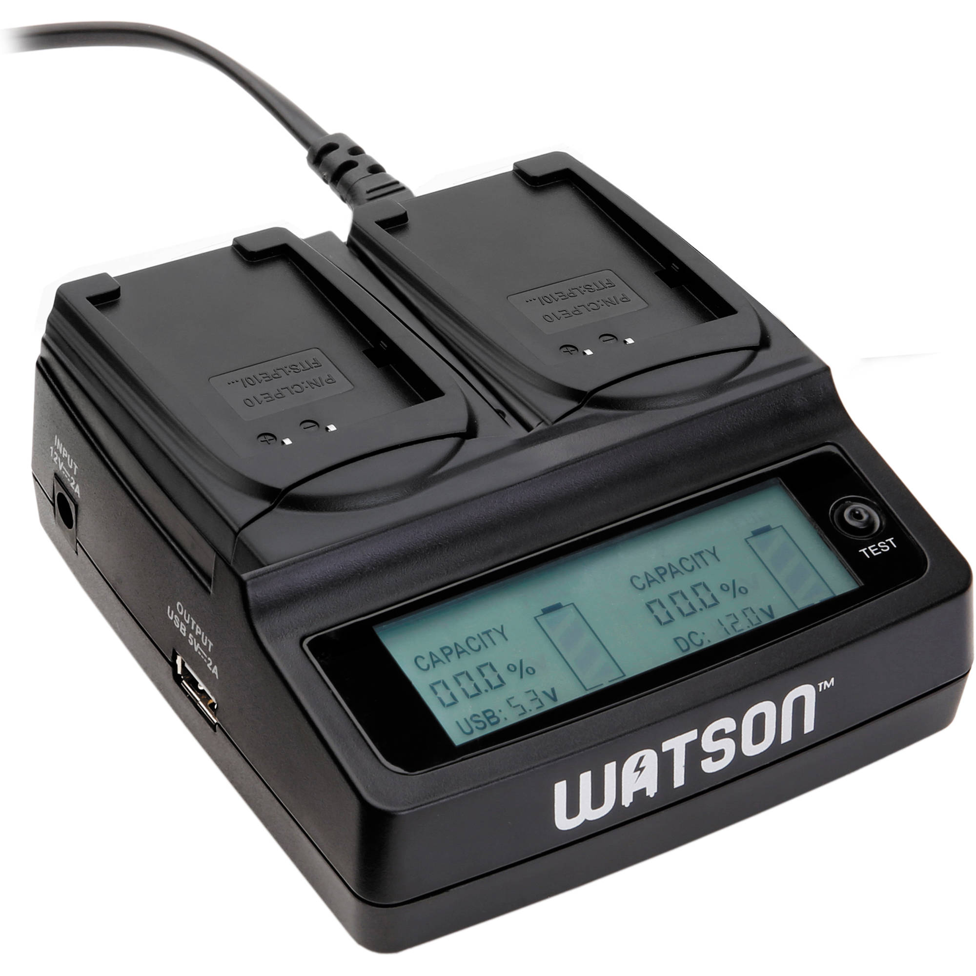 Watson Duo LCD Charger with 2 LP-E10 Plates