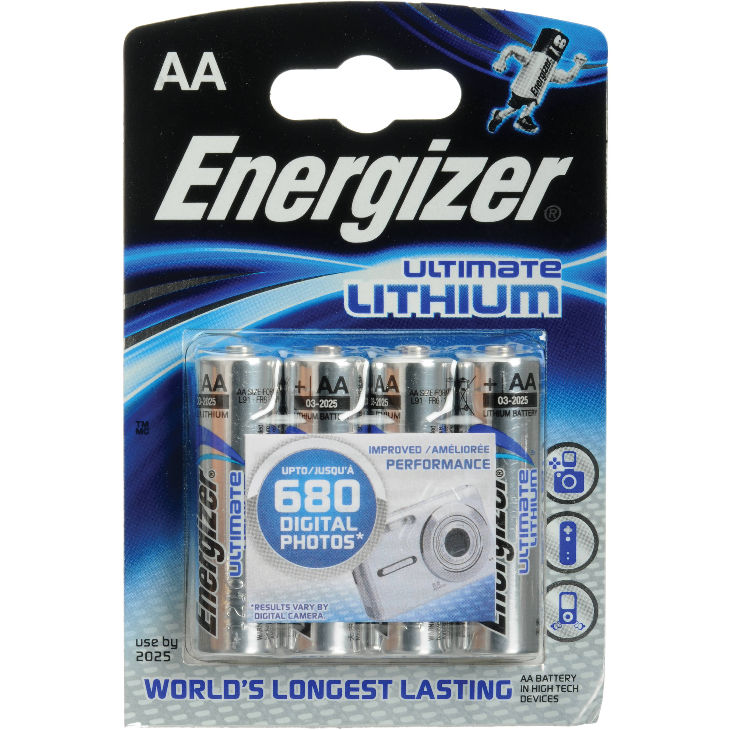 Energizer Ultimate Lithium AA Batteries (1.5V, 3500mAh, 4-Pack)