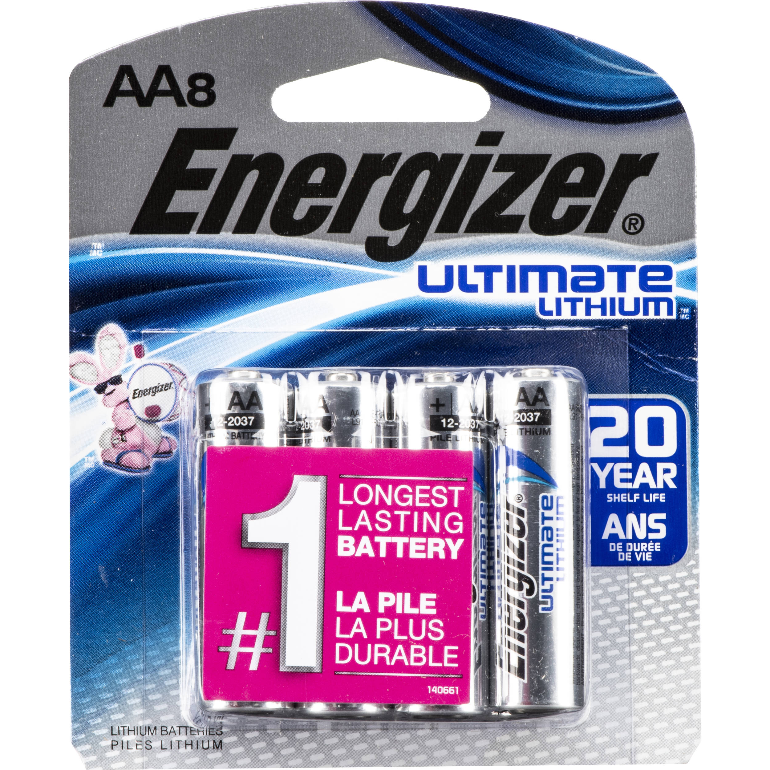 Energizer Ultimate Lithium AA Batteries (1.5V, 3500mAh, 8-Pack)