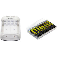 Powerex MH-C204GT Smart Charger and 8-Pack of Pro Rechargeable AA NiMH Batteries Kit