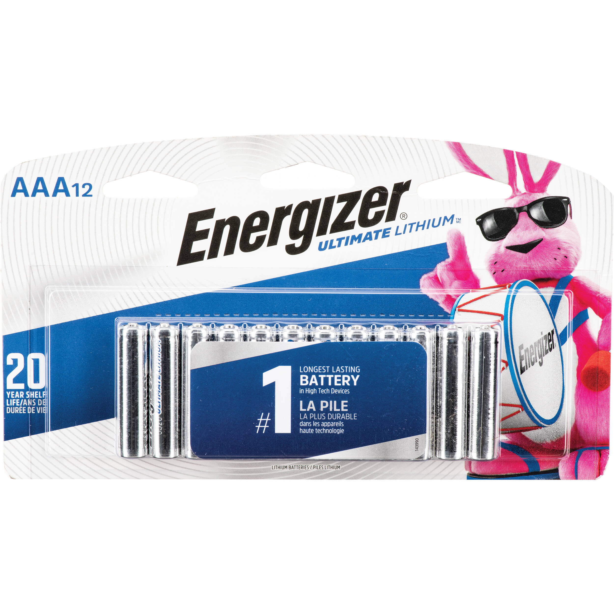 Energizer Ultimate Lithium AAA Batteries (1.5V, 1200mAh, 12-Pack)