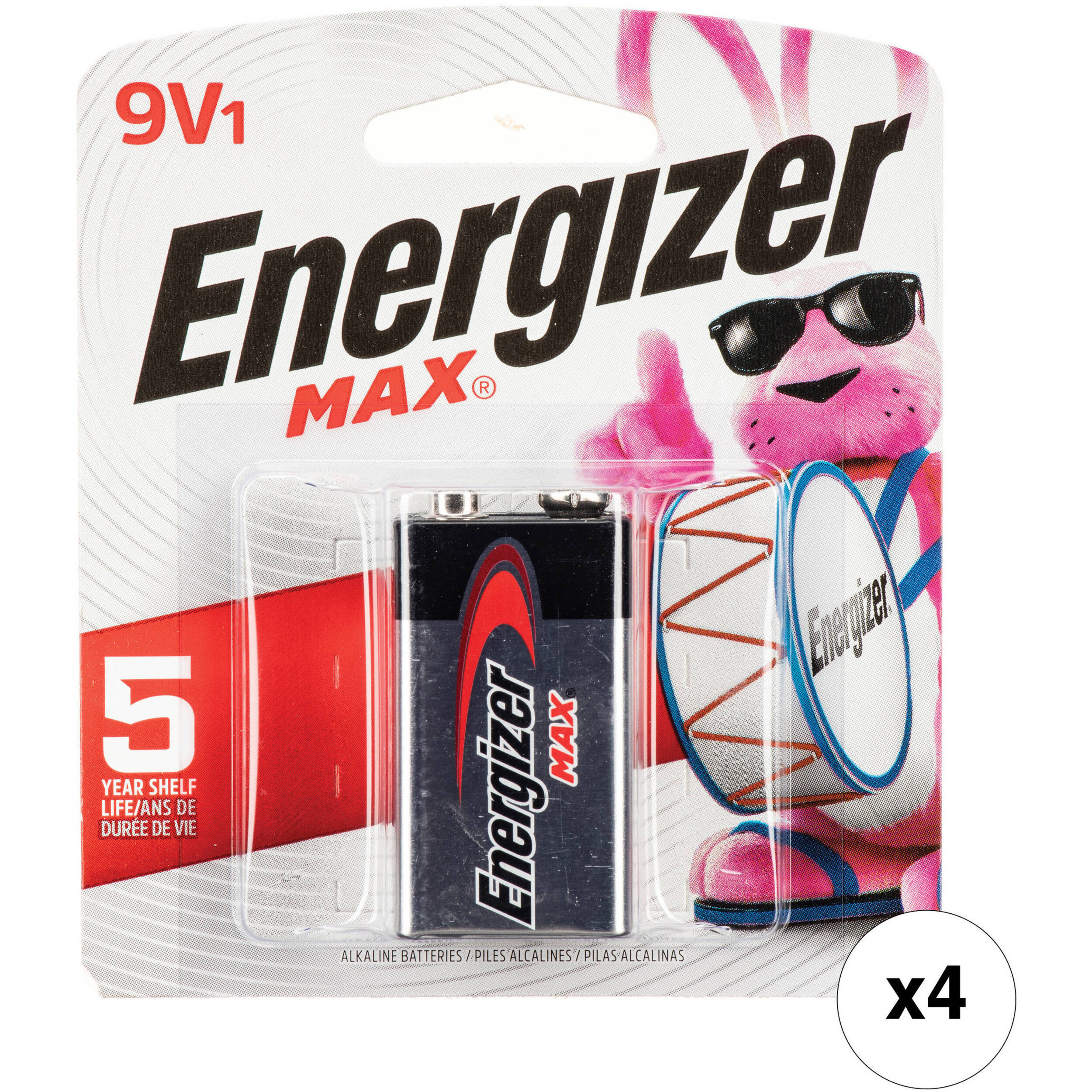 Energizer 9V Alkaline Battery (4-Pack)