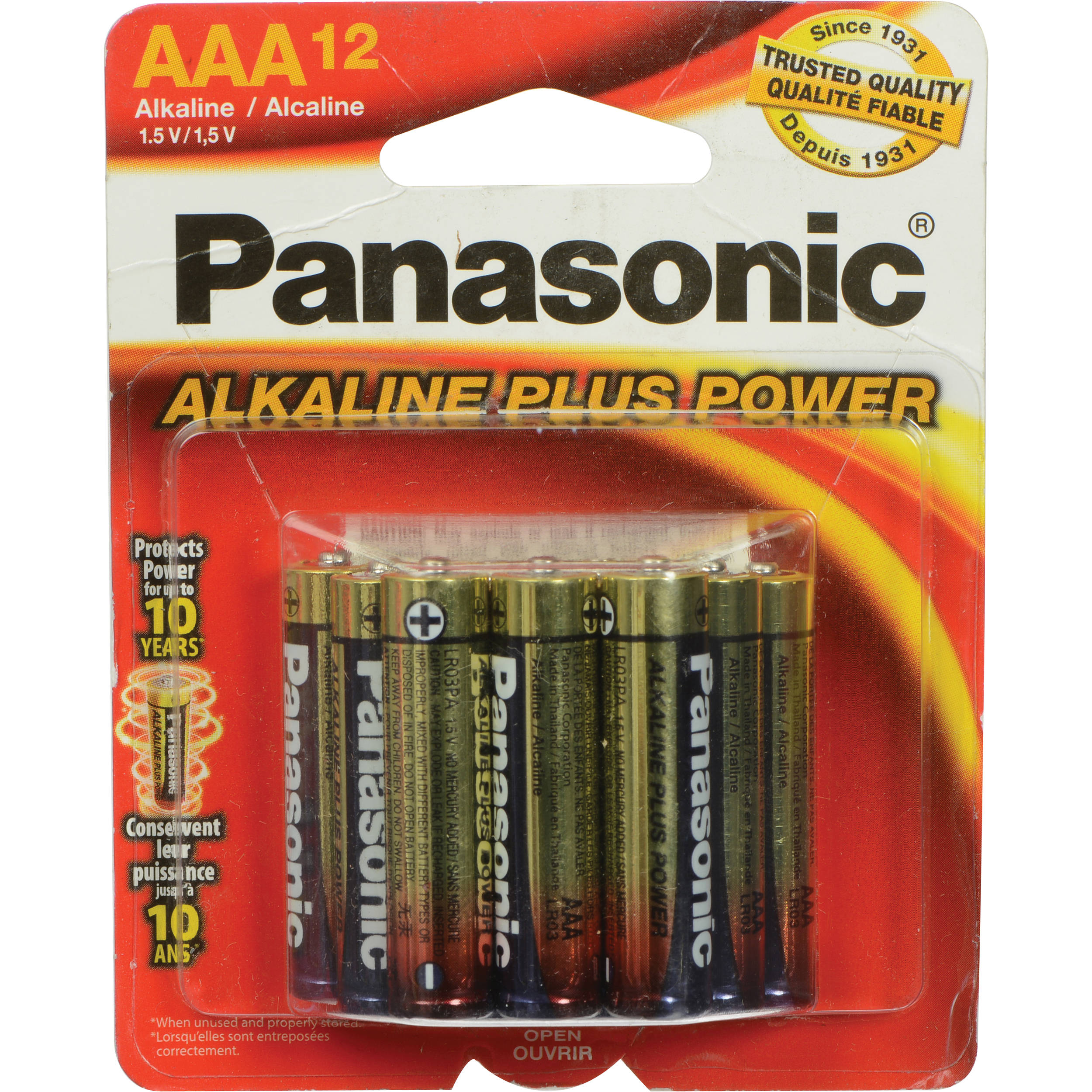 Panasonic AAA 1.5V Alkaline Batteries (12-Pack)