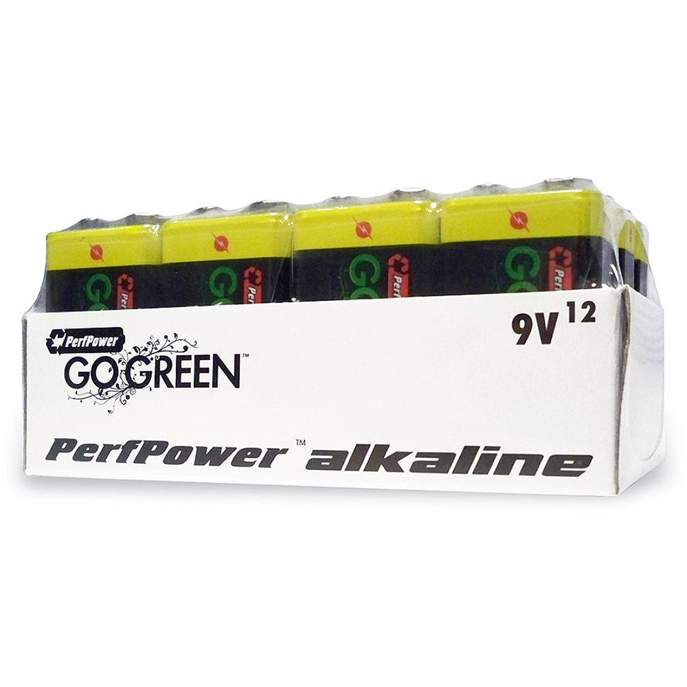 PerfPower Go Green 9V Alkaline Batteries (12-Pack)