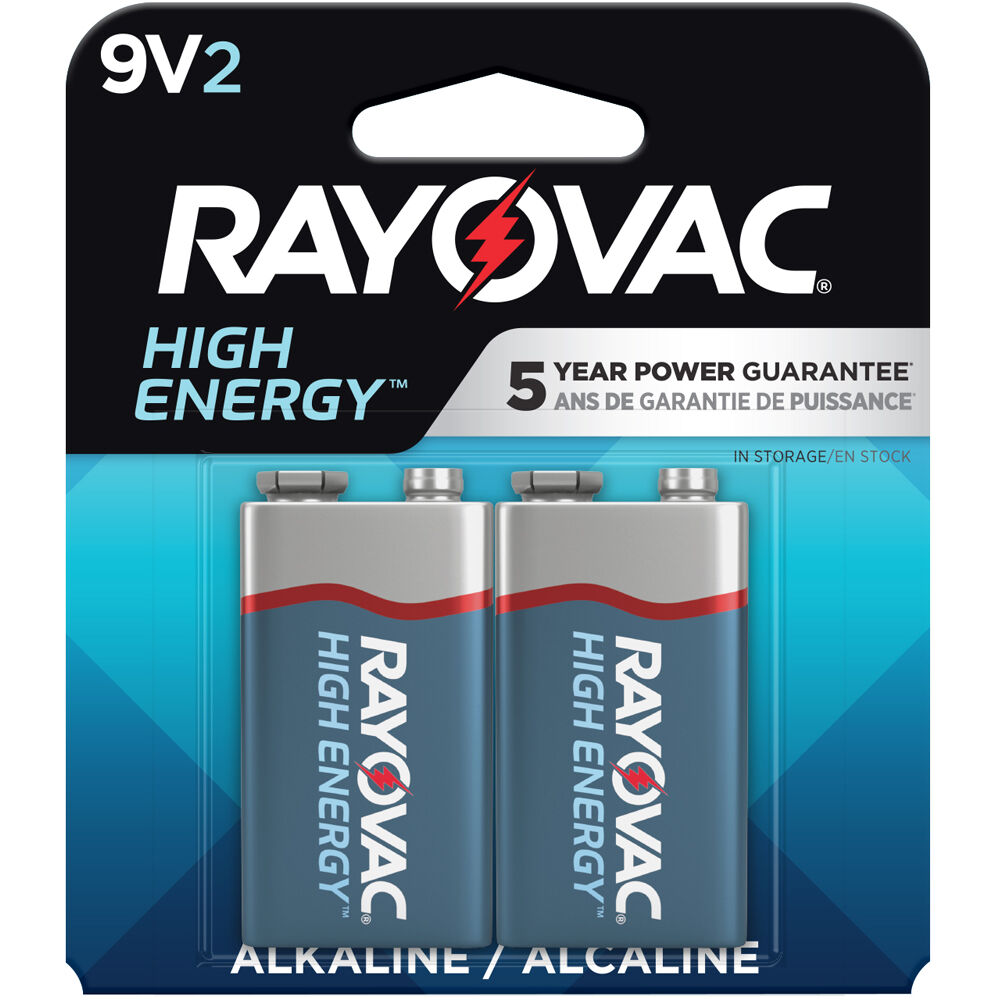 RAYOVAC 9V HIGH ENERGY Alkaline Batteries (2-Pack)
