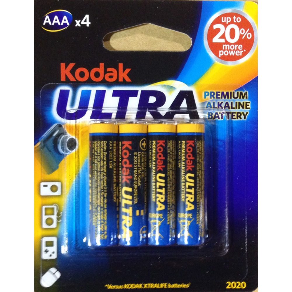 Kodak AAA 1.5V Ultra Premium Alkaline Battery (4-Pack)