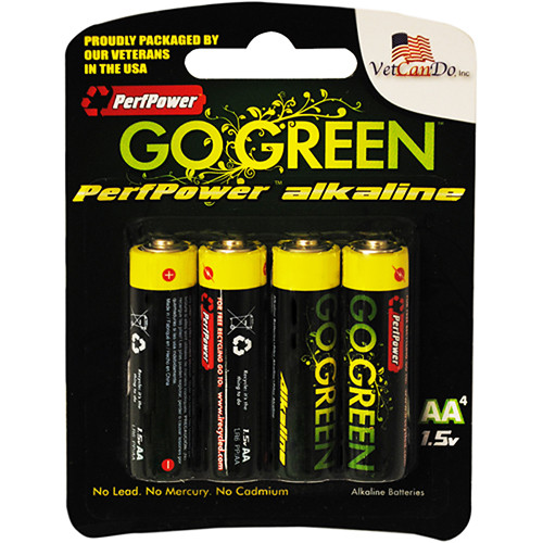 PerfPower GoGreen AA Alkaline Batteries (4-Pack)