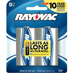 RAYOVAC D Alkaline Battery (Carded, 2-Pack)