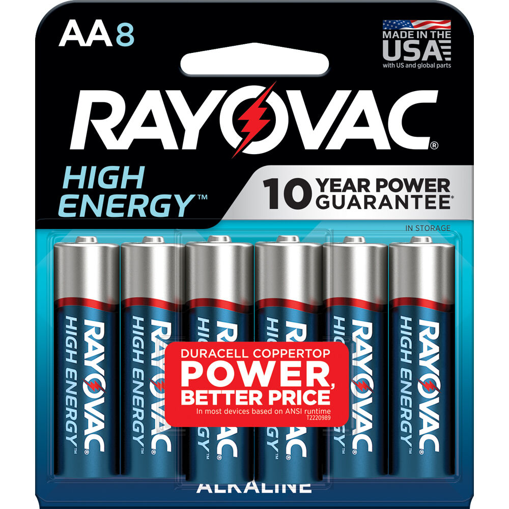 RAYOVAC High-Energy Alkaline AA Batteries (8-Pack)