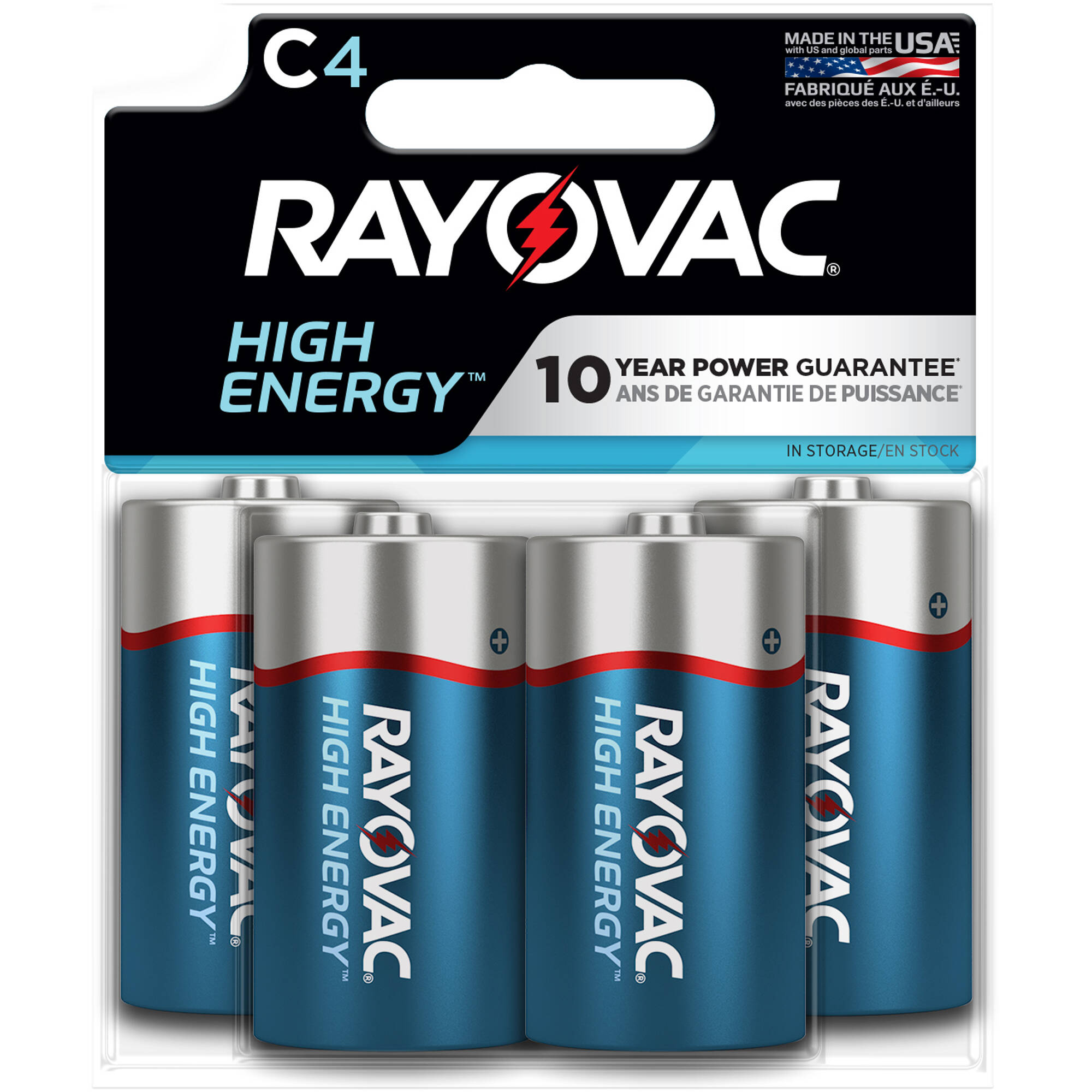 RAYOVAC 4 High-Energy Alkaline C Batteries