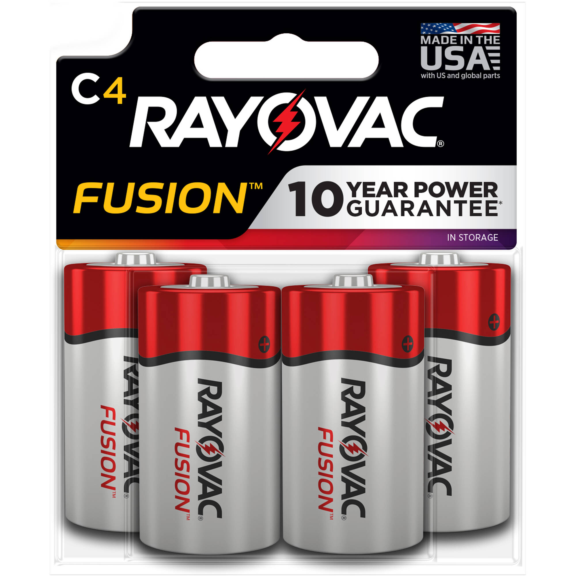 RAYOVAC Fusion Advanced Alkaline C Battery (4-Pack)