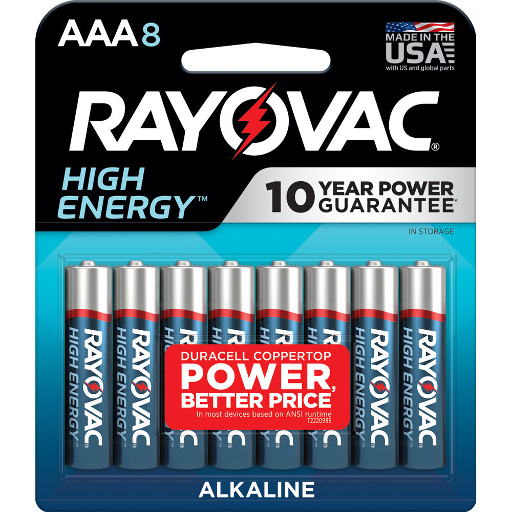 RAYOVAC High Energy AAA Alkaline Batteries (8-Pack)
