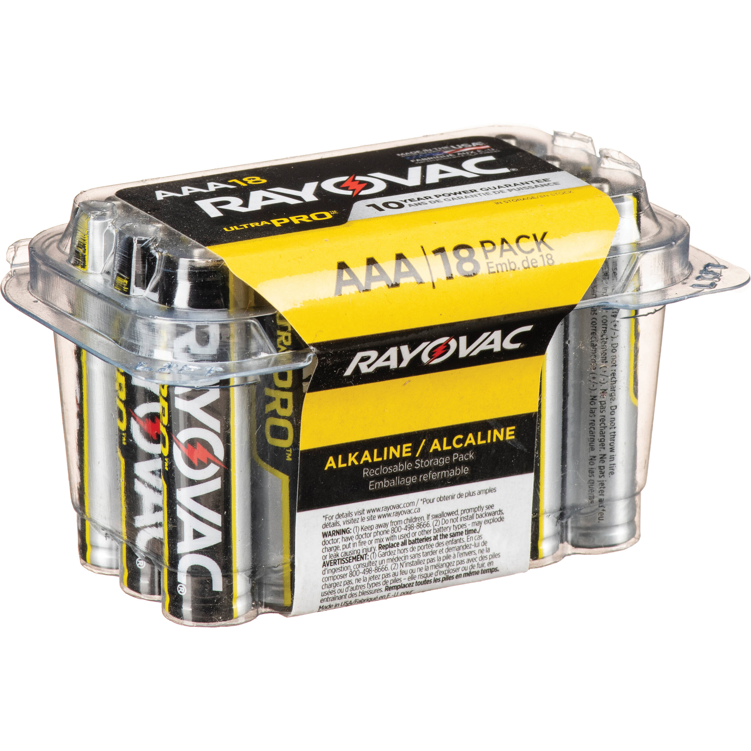RAYOVAC AAA Alkaline Battery (Resealable, 18-Pack)