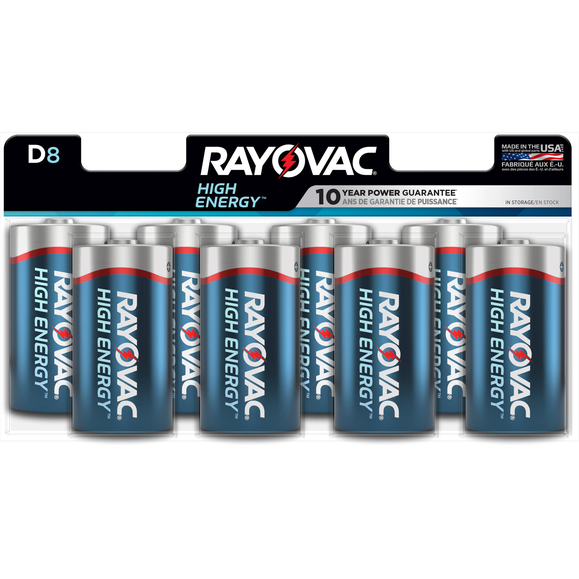 RAYOVAC High Energy Alkaline D Battery (8-Pack)