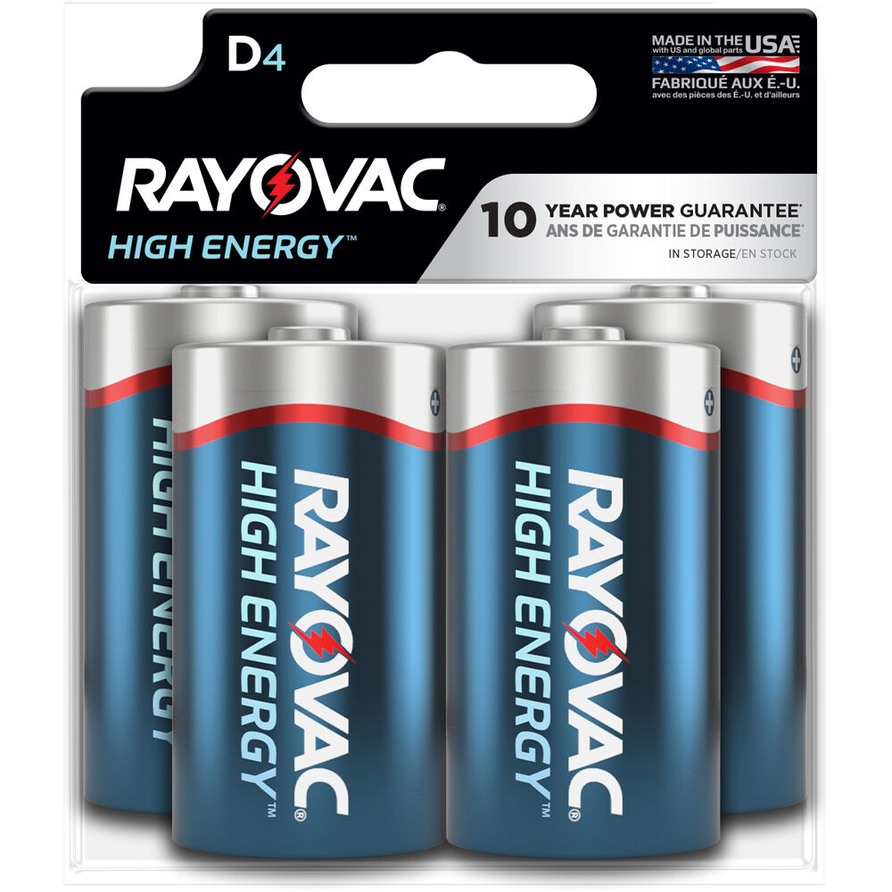 RAYOVAC High Energy Alkaline D Battery (4-Pack)