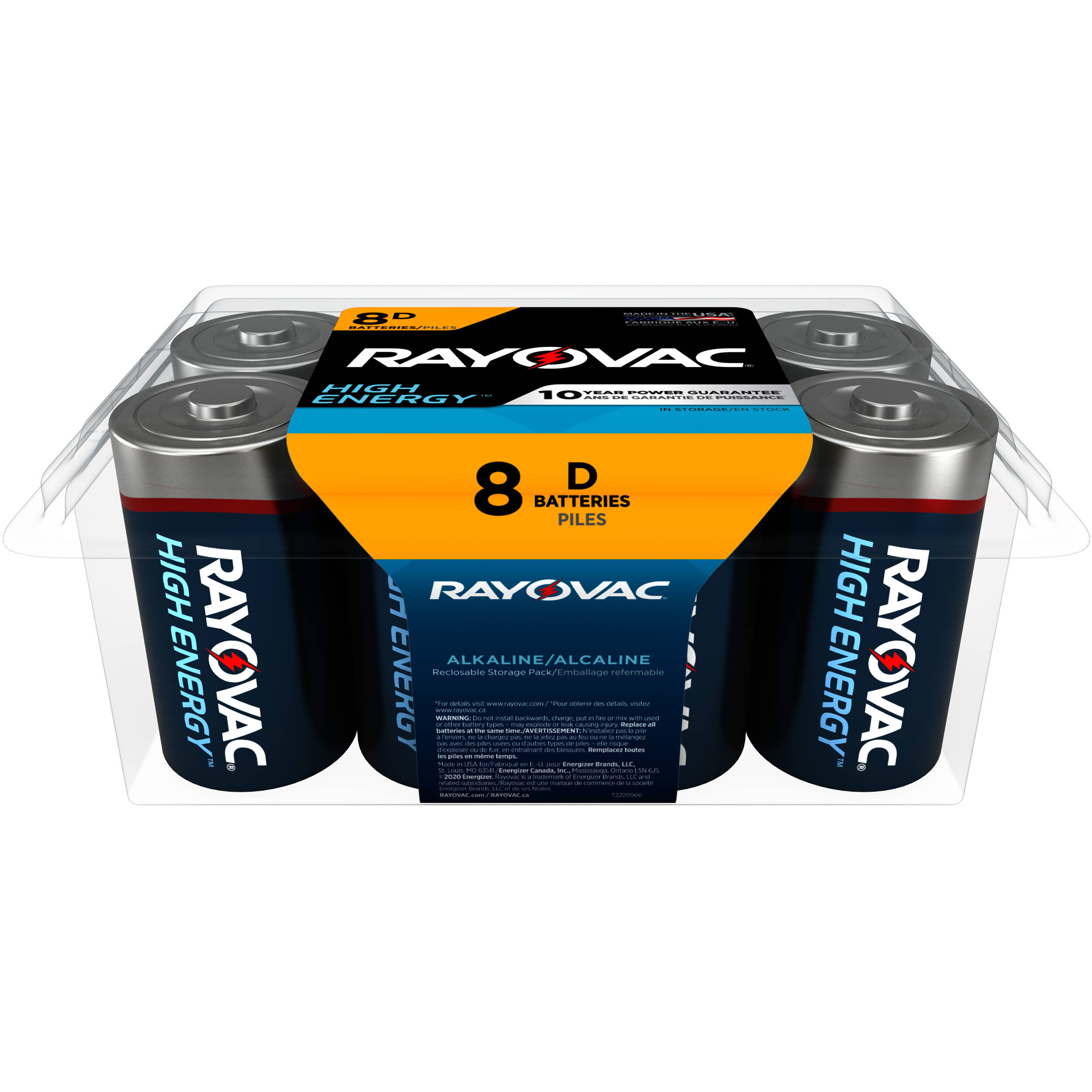 RAYOVAC High Energy Alkaline D Battery (8-Pro Pack)