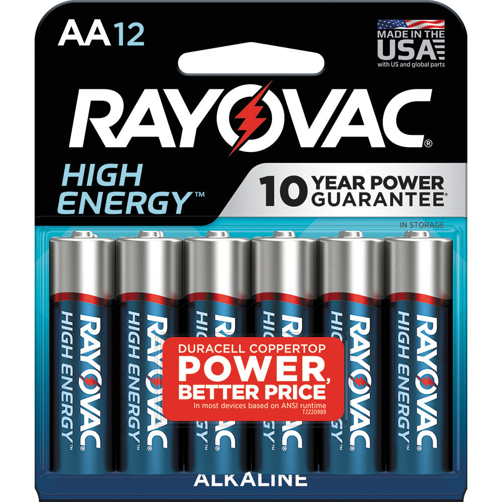 RAYOVAC High-Energy Alkaline AA Batteries (12-Pack)