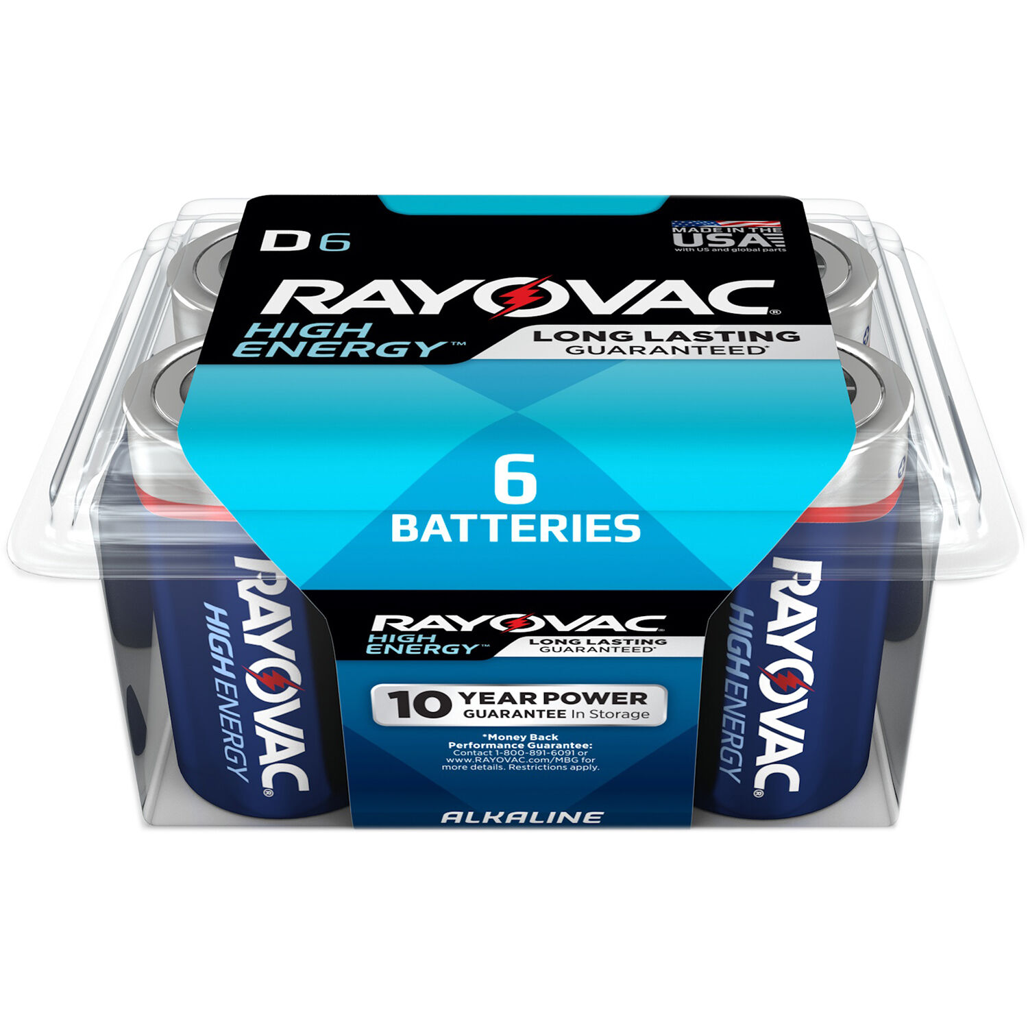 RAYOVAC High Energy Alkaline D Battery (6-Pro Pack)